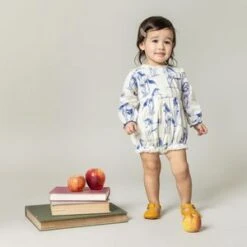 Pink ChickenKids Pink Chicken BABY GIRLS CHARLIE BUBBLE - BLUE HORSES