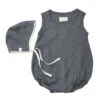 BacabucheKids Bacabuche Two Piece Set Bubble Romper And Bonnet - Charcoal