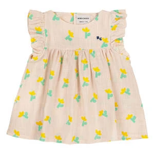 Bobo ChosesKids Bobo Choses Baby Sea Flower All Over Ruffle Dress - White
