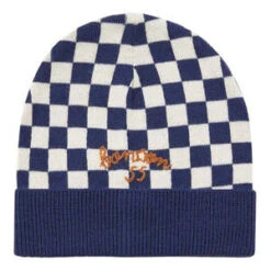 BontonKids Bonton Checkerboard Beanie - Navy Blue