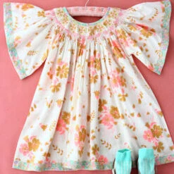 BonjourKids Bonjour Butterfly Kid's Dress - Bouquet Fluo