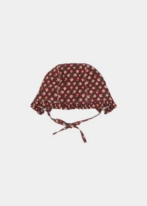 CaramelKids Caramel DANA BABY BONNET - CHOCOLATE FLORAL