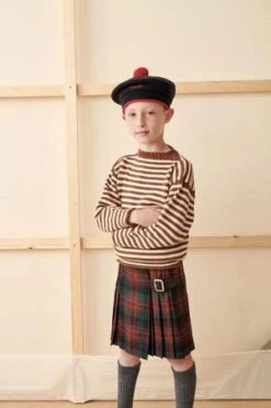 Caramelkids Caramel GUERNSEY KNIT JUMPER Top - CINNAMON STRIPE