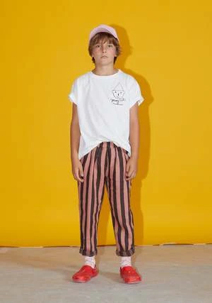 Weekend House KidsKIDS Stripes Kid's Linen Pant - Brown/Pink Stripe - Image 5