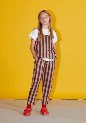 Weekend House KidsKIDS Stripes Kid's Linen Pant - Brown/Pink Stripe - Image 8