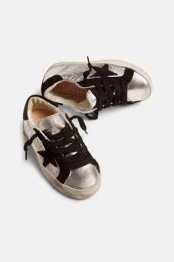 Golden GooseKid's Super Star Sneakers - Silver/Black Star