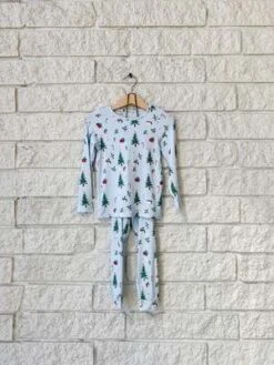 Pink ChickenKids Pink Chicken Bamboo Pj Set - Holiday Cheer