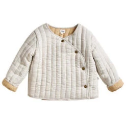 OeufKids Oeuf NYC Child Quilted Jacket - Cloud White/Sand Beige