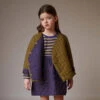 OeufKids Oeuf NYC Child Quilted Jacket - Moss Green/Raisin Purple