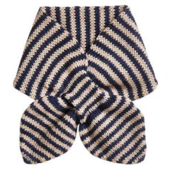 OeufKids Oeuf Neck Scarf With Stripes - Indigo Blue/Sand Beige