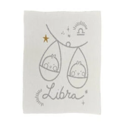 Moon Babe Blanketskids Moon Babe Blankets Libra Babe Blanket - Ivory/light Grey/ochre