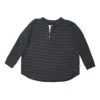 BacabucheKIDS Bacabuche Long Sleeve Henley - Black/Charcoal Stripe