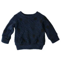 MakiéKids Maki Baby Ellis Pullover Sweater - Navy Blue Dots