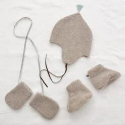 Makiékids Maki Baby Fleece Bonnet Hat - Beige