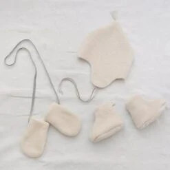 Makiékids Maki Baby Fleece Bonnet Beanie - Cream