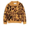 Mini RodiniKids Mini Rodini Leopard Wool Sweater - Brown