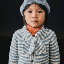 Misha & PuffKids Misha & Puff Scout Stripe Cardigan - Confetti Cake Blue