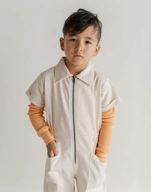 NobleKids Noble Organic Utility Suit - Oat Milk - Image 2