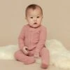 NobleKids Noble Organic Waffle Footie Sleeper - Dusty Rose
