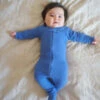 NobleKids Noble Organic Waffle Footie Sleeper - French Blue