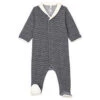 Petit BateauKids Petit Bateau Baby Sailor Pyjamas With Feet Navy Blue Stripes - Multi