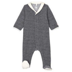 Petit BateauKids Petit Bateau Baby Sailor Pyjamas With Feet Navy Blue Stripes - Multi