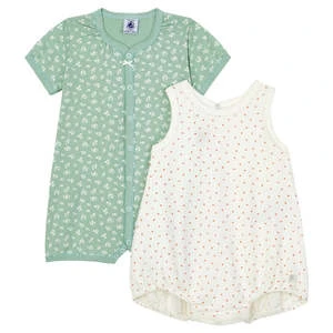 Petit BateauKids Petit Bateau Baby Set Of Two Rompers Mint Green And Cream - Multi - Image 3