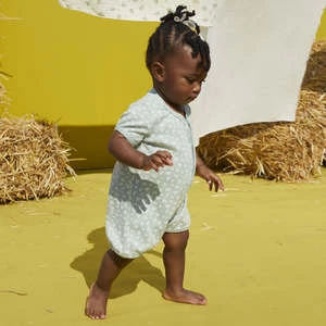 Petit BateauKids Petit Bateau Baby Set Of Two Rompers Mint Green And Cream - Multi - Image 2