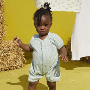 Petit BateauKids Petit Bateau Baby Set Of Two Rompers Mint Green And Cream - Multi