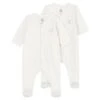 Petit Bateaukids Petit Bateau Baby Set Of Two Velour Pyjamas - Cream