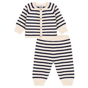 Petit BateauKids Petit Bateau Baby Two Piece Set - Stripes Navy Blue
