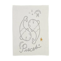 Moon Babe Blanketskids Moon Babe Blankets Pisces Babe Blanket - Ivory/light Grey/ochre