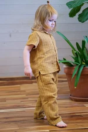 My Little CozmoRoman Organic Gauze Shirt - Mustard - Image 2