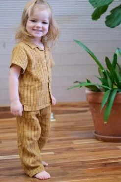 My Little CozmoRoman Organic Gauze Shirt - Mustard