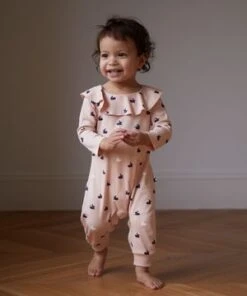 OeufKids Oeuf Ruffle Collar Jumper - Peony/Bunny