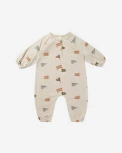 Rylee + CruKids Rylee And Cru Henley Bubble Jumpsuit - Flags