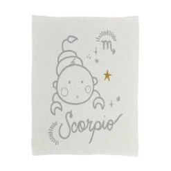 Moon Babe Blanketskids Moon Babe Blankets Scorpio Babe Blanket - Ivory/light Grey/ochre