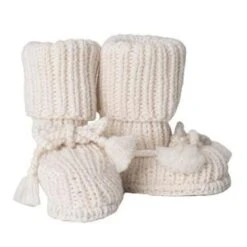 Tane OrganicsKids Tane Organics Baby Socks Ties Booties - Ecru/Cream