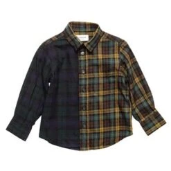 Arch & Linekids Arch & Line Viyella Check Shirt - Navy/Yellow Plaid
