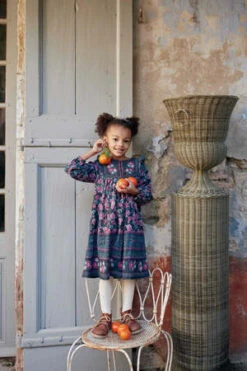 Louise MishaKids Louise Misha Zira Dress - Organic Charcoal Wildflowers