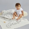 Moon Babe Blanketskids Moon Babe Blankets Aries Babe Blanket - Ivory/light Grey/ochre